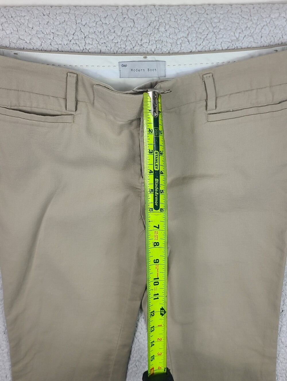 Gap Modern Boot Khaki Pants Beige Bootcut Chino Trousers 100% Cotton 2A - Picture 3 of 13
